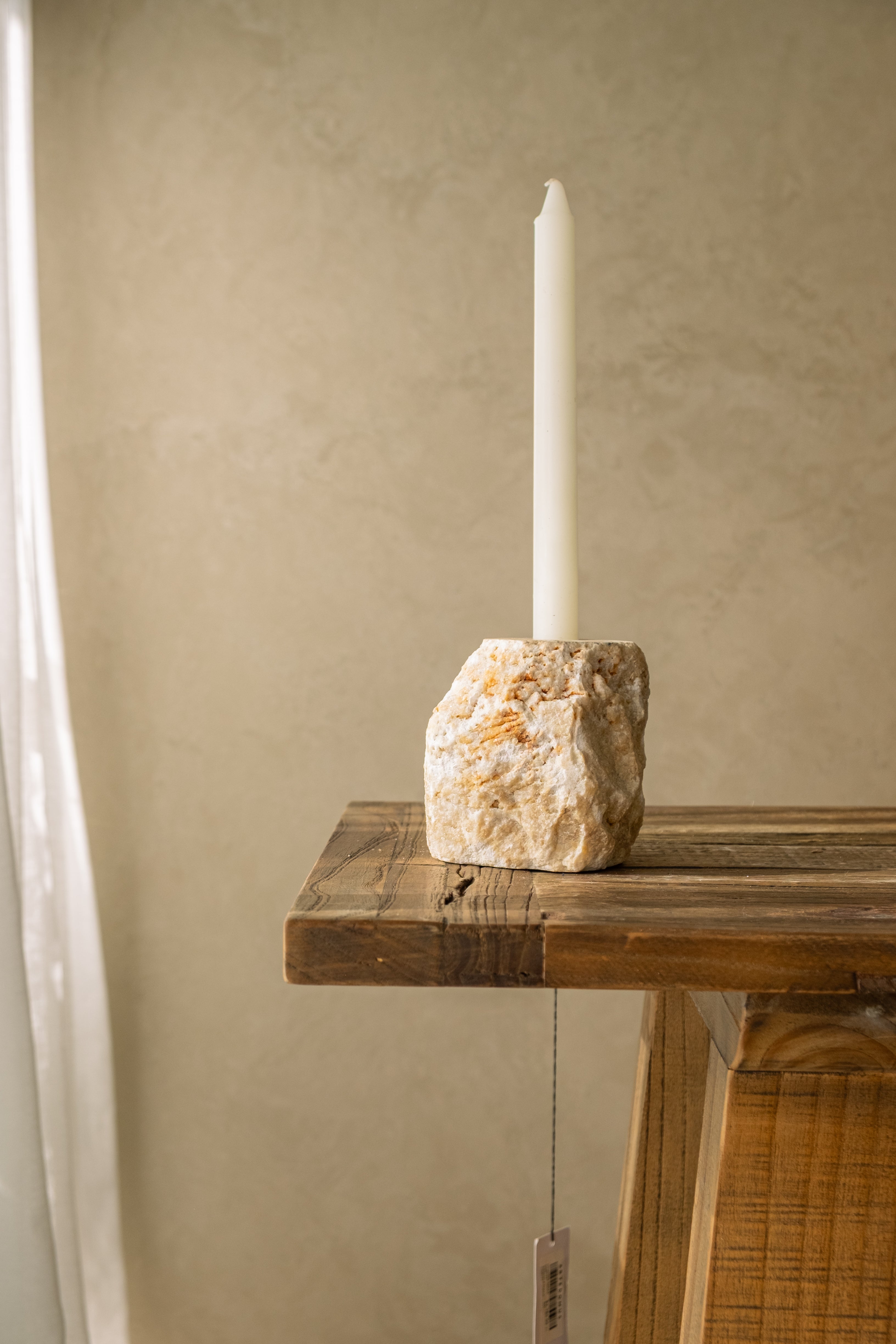 Onyx Rustic Candle Holder 200mm styled