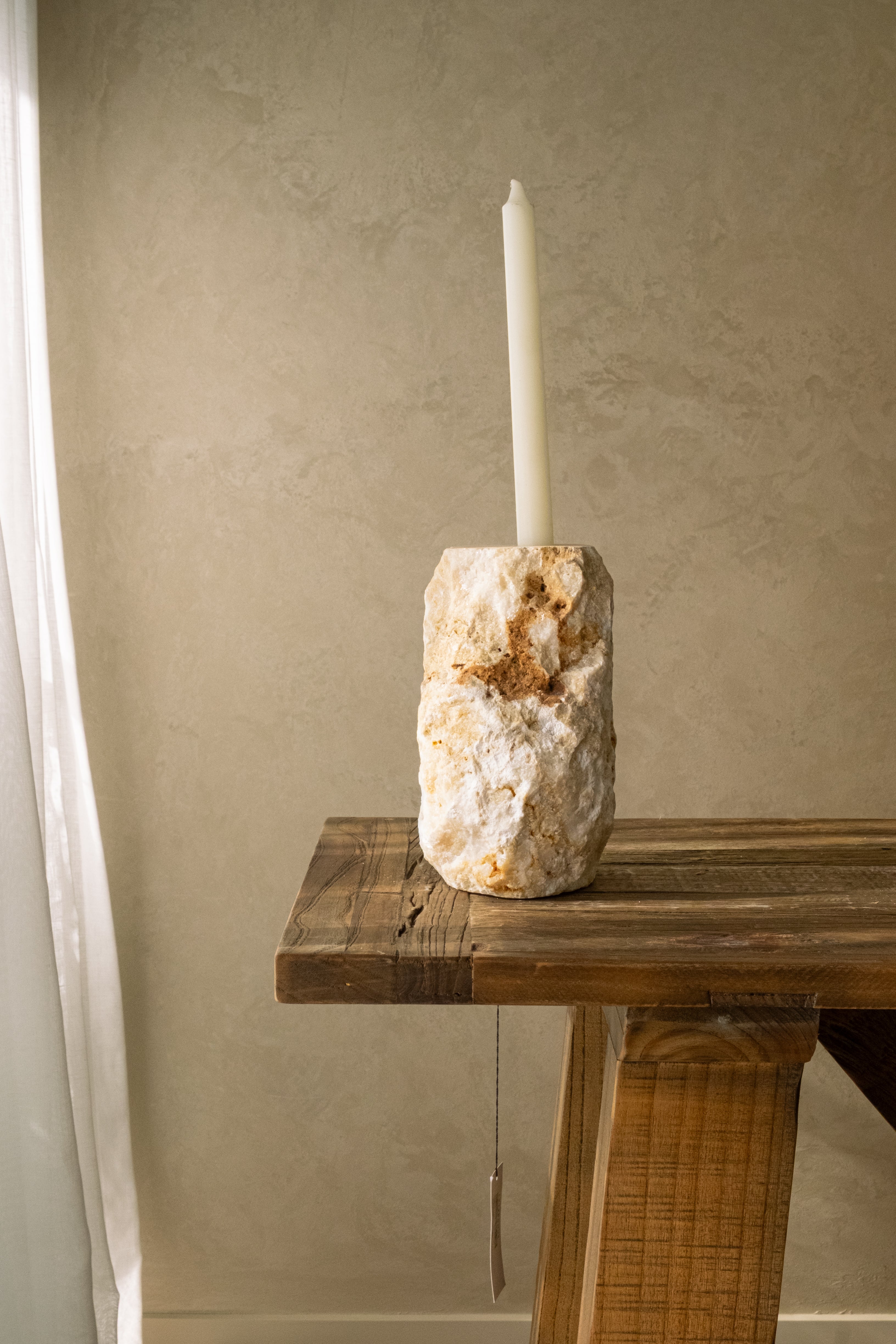 Onyx Rustic Candle Holder 300mm styled