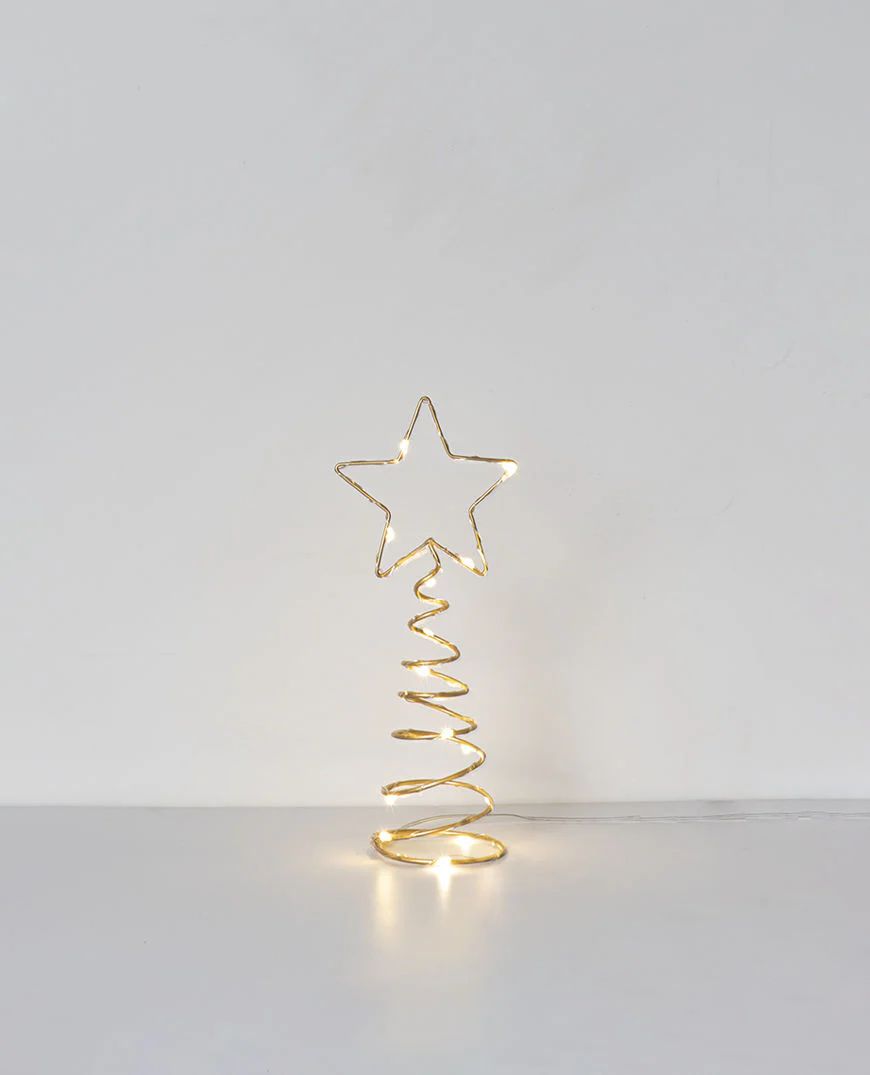 Lumi Tree Topper Gold with LED Lights