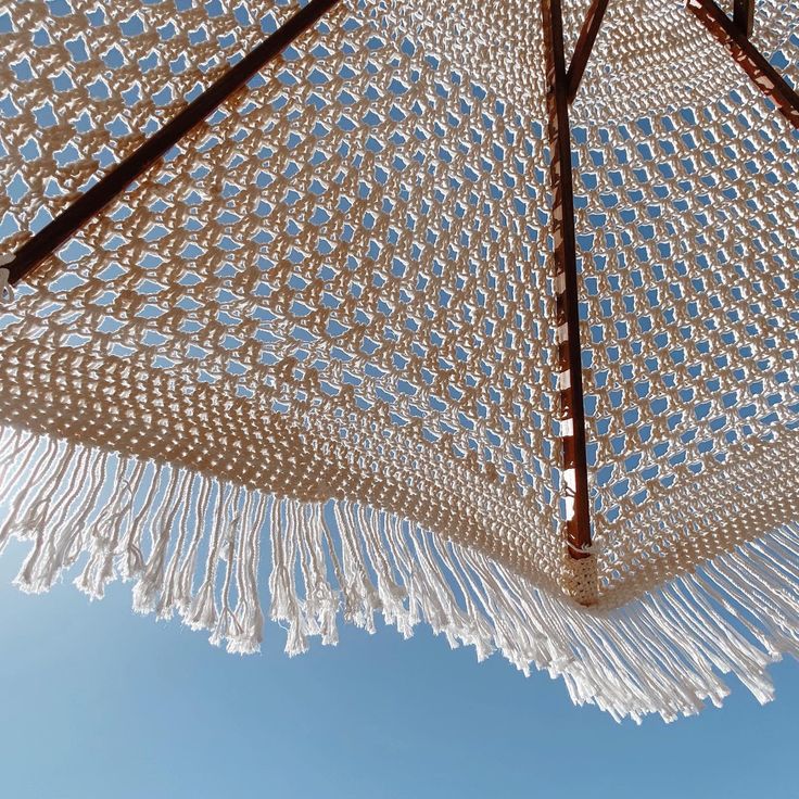 Umbrella White Crocheted