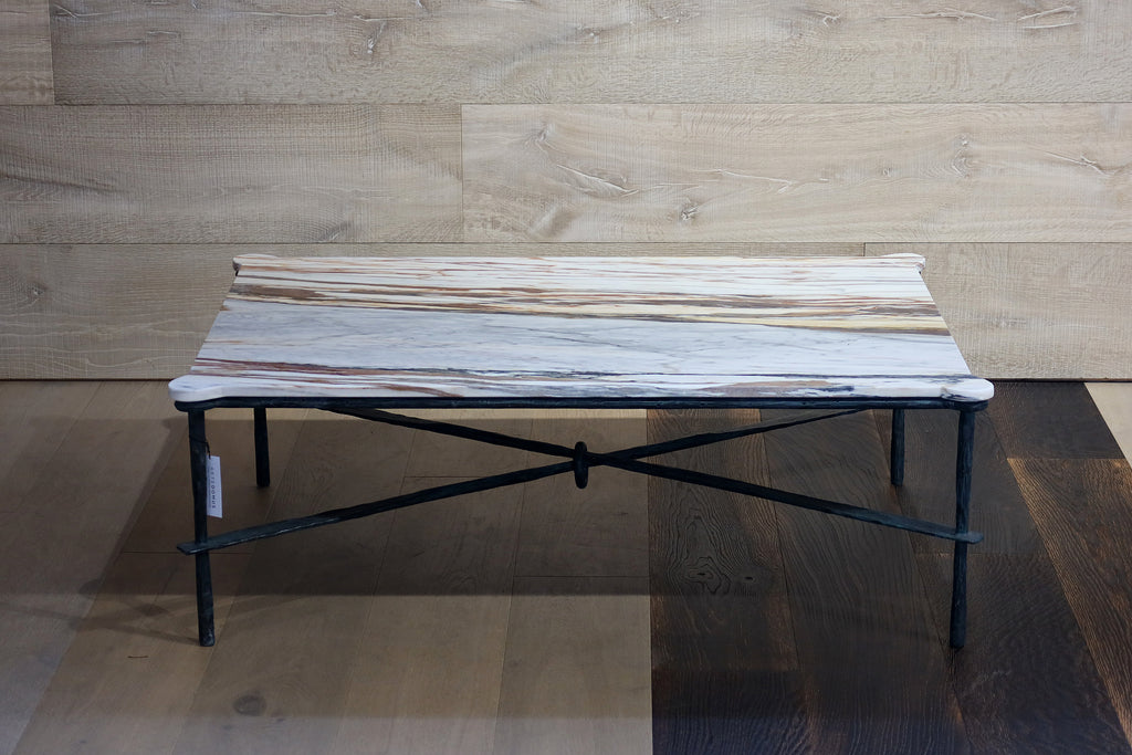Table Iron Forged with Ears and Calacatta Etrusco marble top