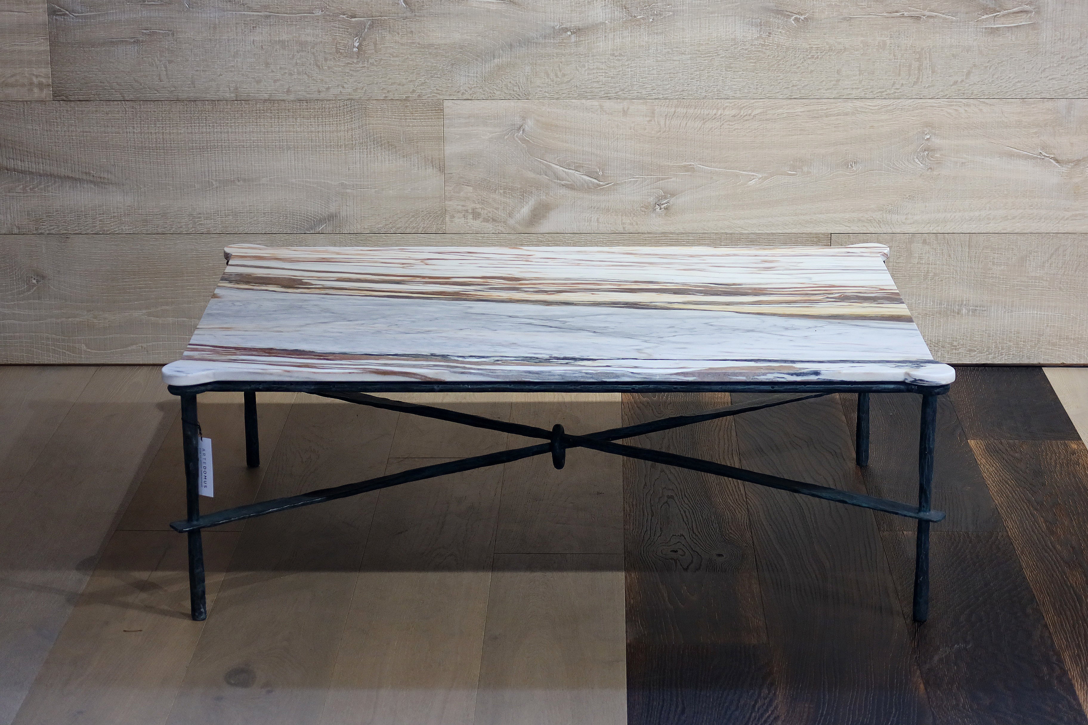 Table Iron Forged with Ears and Calacatta Etrusco marble top