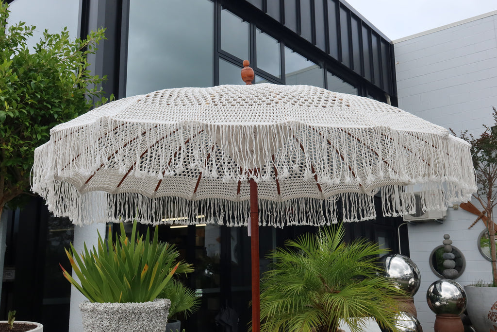 Umbrella White Crocheted