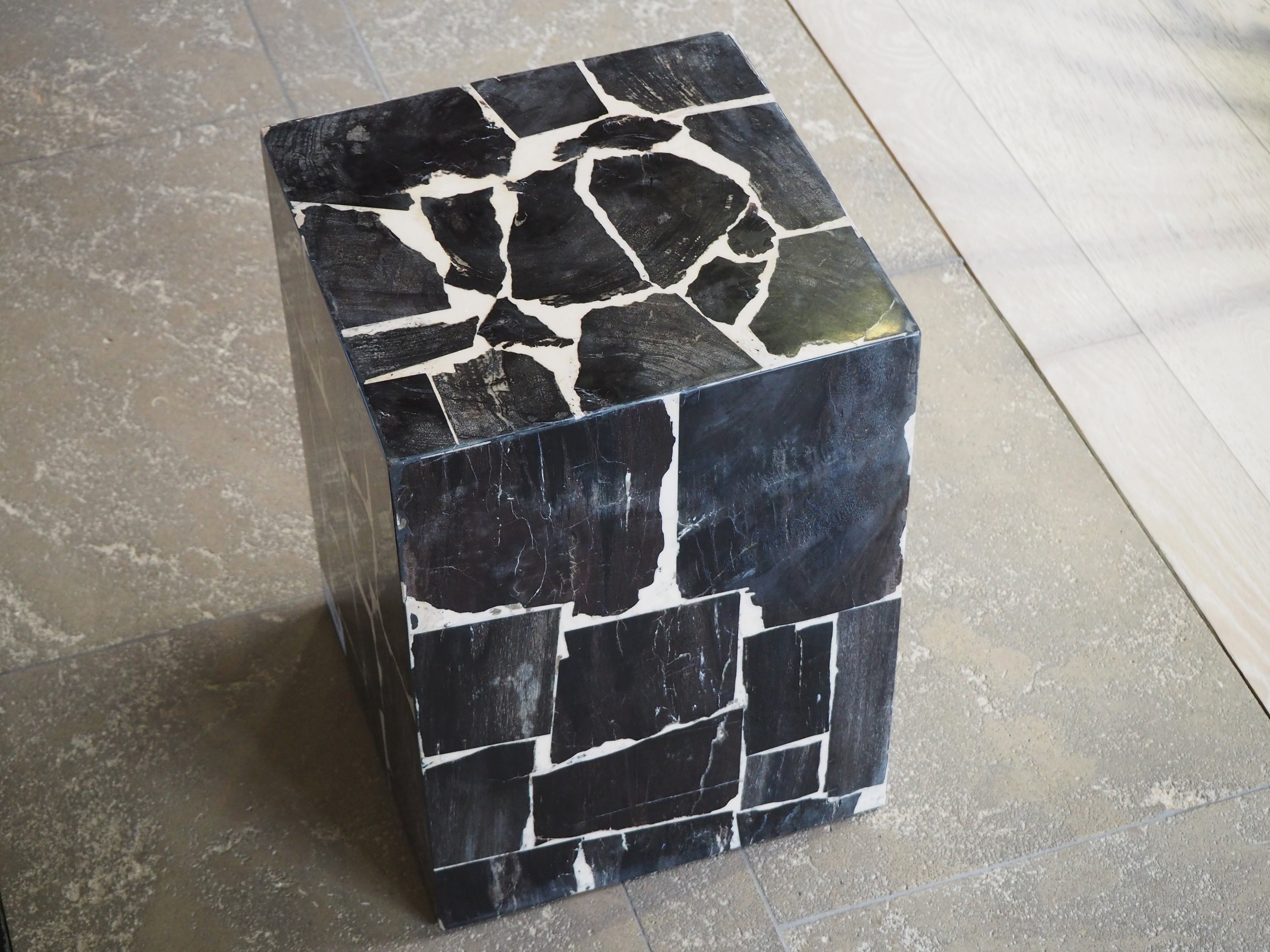 Petrified Wood Stool Square Design