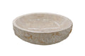 Cream Marble Rustic Finish Oval Basin