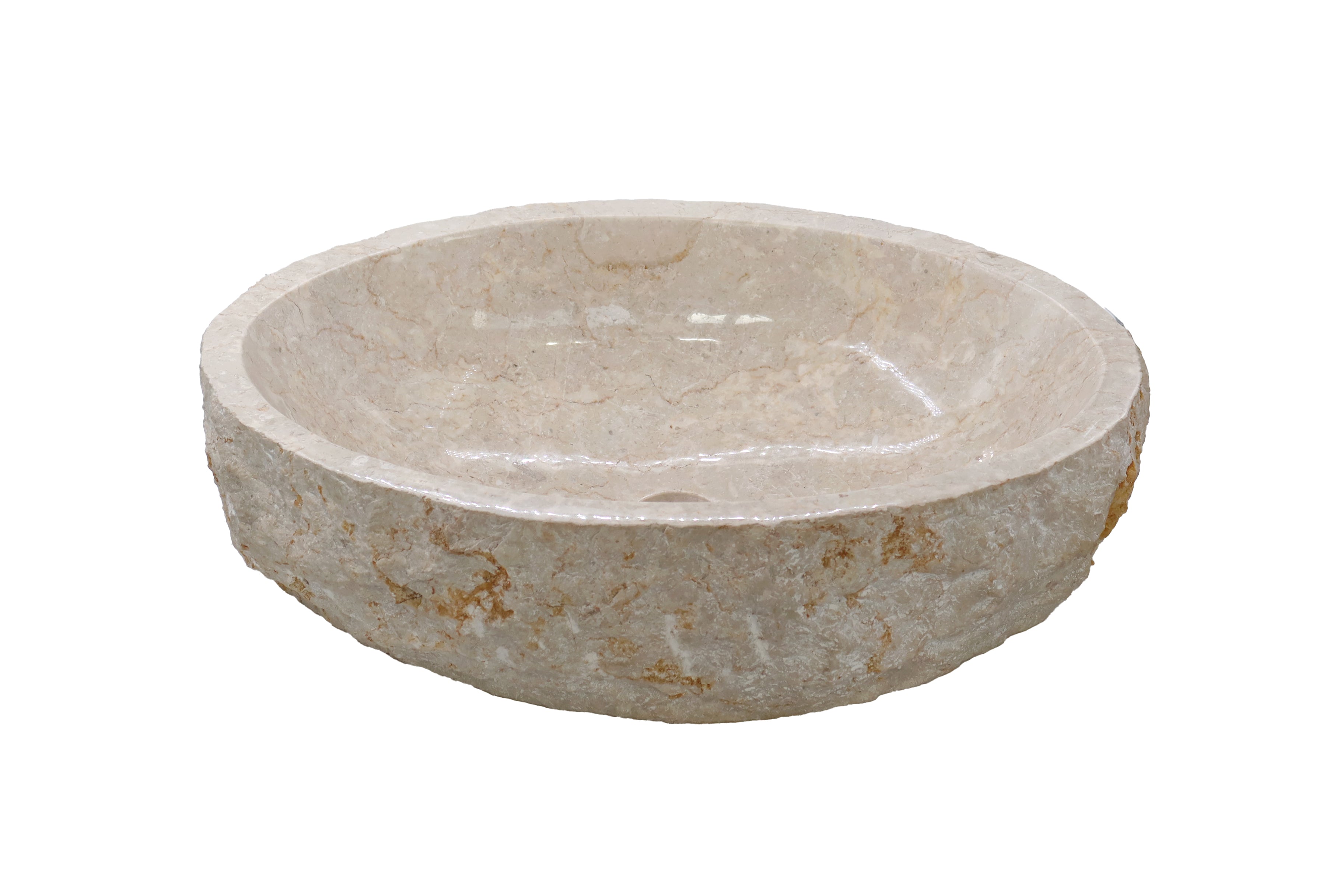 Cream Marble Rustic Finish Oval Basin