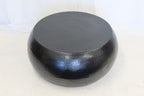 Coffee Table Squashed Round Black Hammered Aluminium