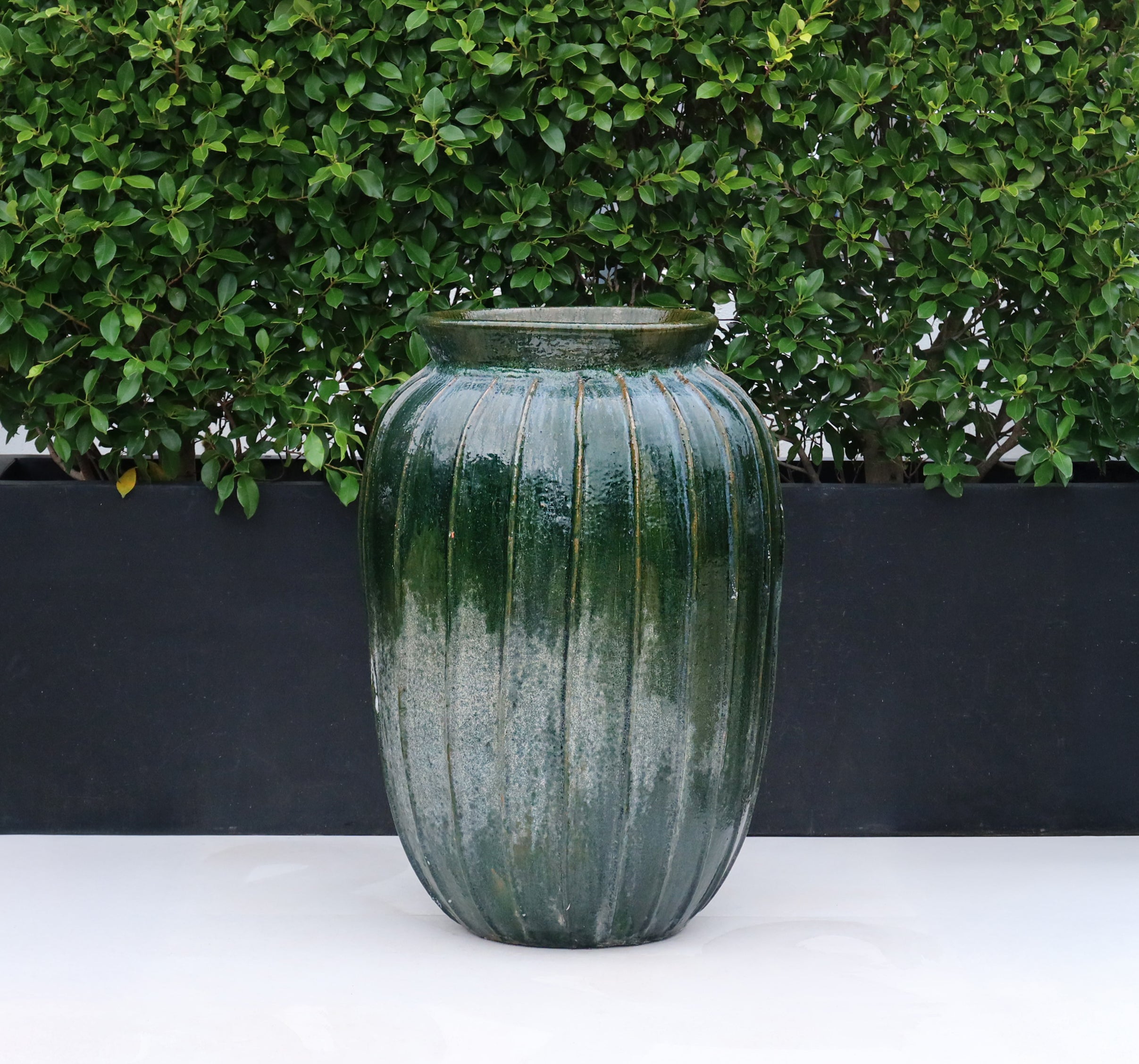 Pot Glazed Green Vertical
