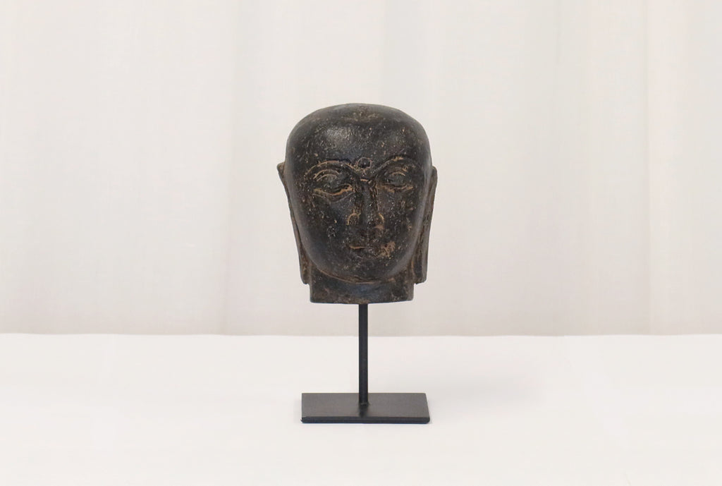 Buddha Head Lava Stone on Stand