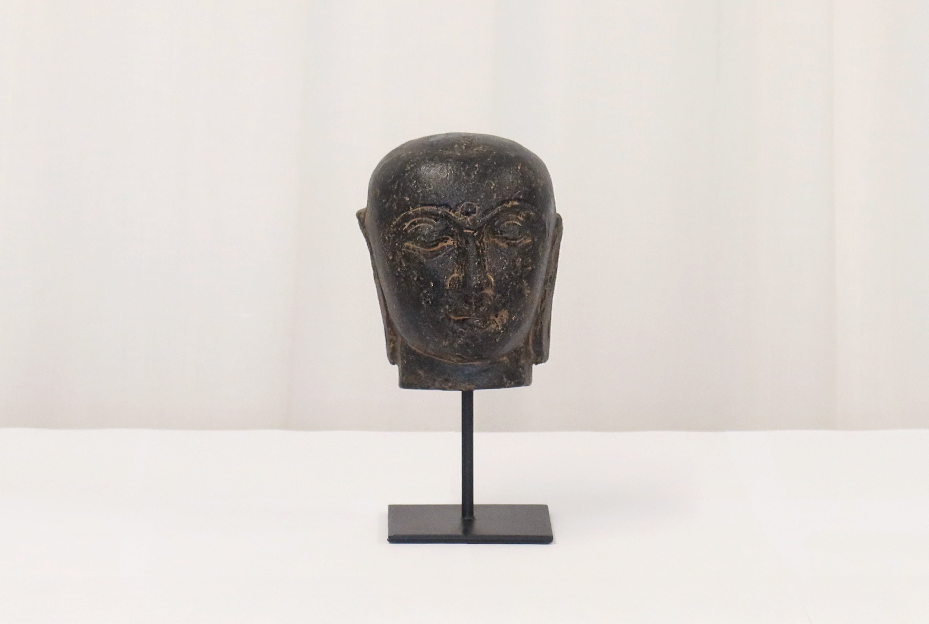 Buddha Head Lava Stone on Stand