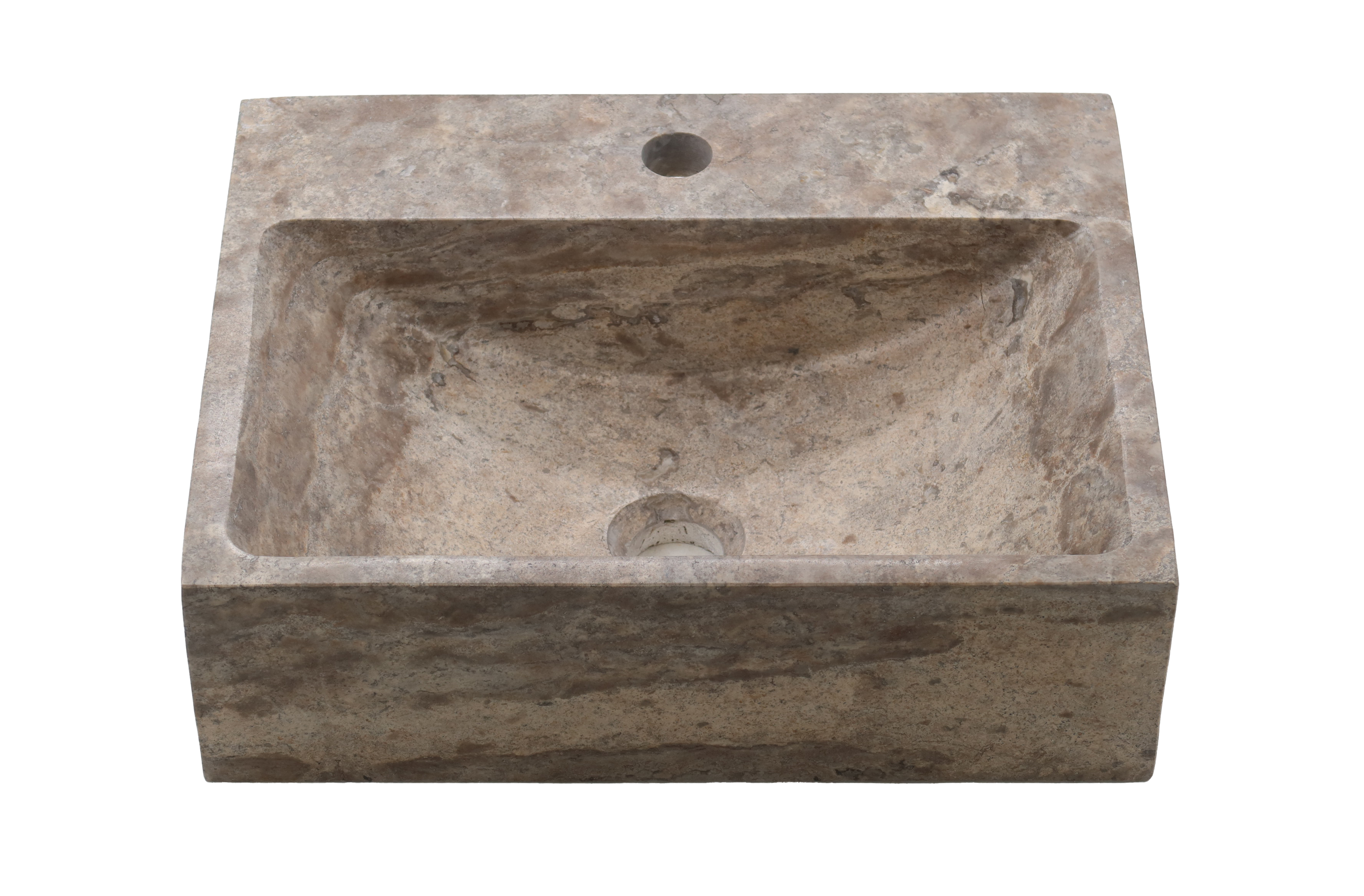 Silver Travertine Honed Wall-Hung Basin