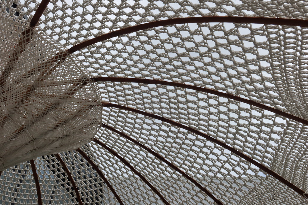 Umbrella White Crocheted