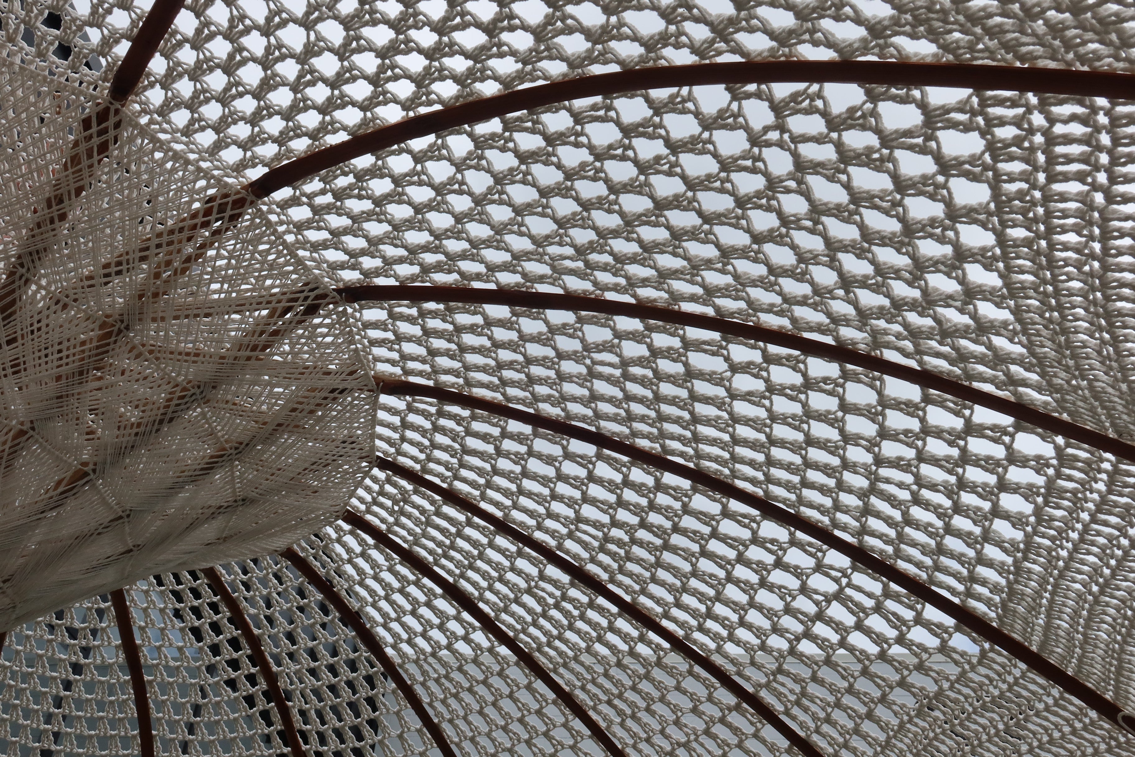 Umbrella White Crocheted