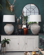 Lamp Base & Linen Shade (Organic Pot)