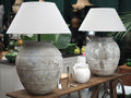 Lamp Base & Linen Shade (Organic Pot)