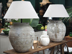 Lamp Base & Linen Shade (Organic Pot)