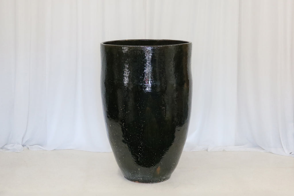 Pot Green Glazed Terracotta Tapered