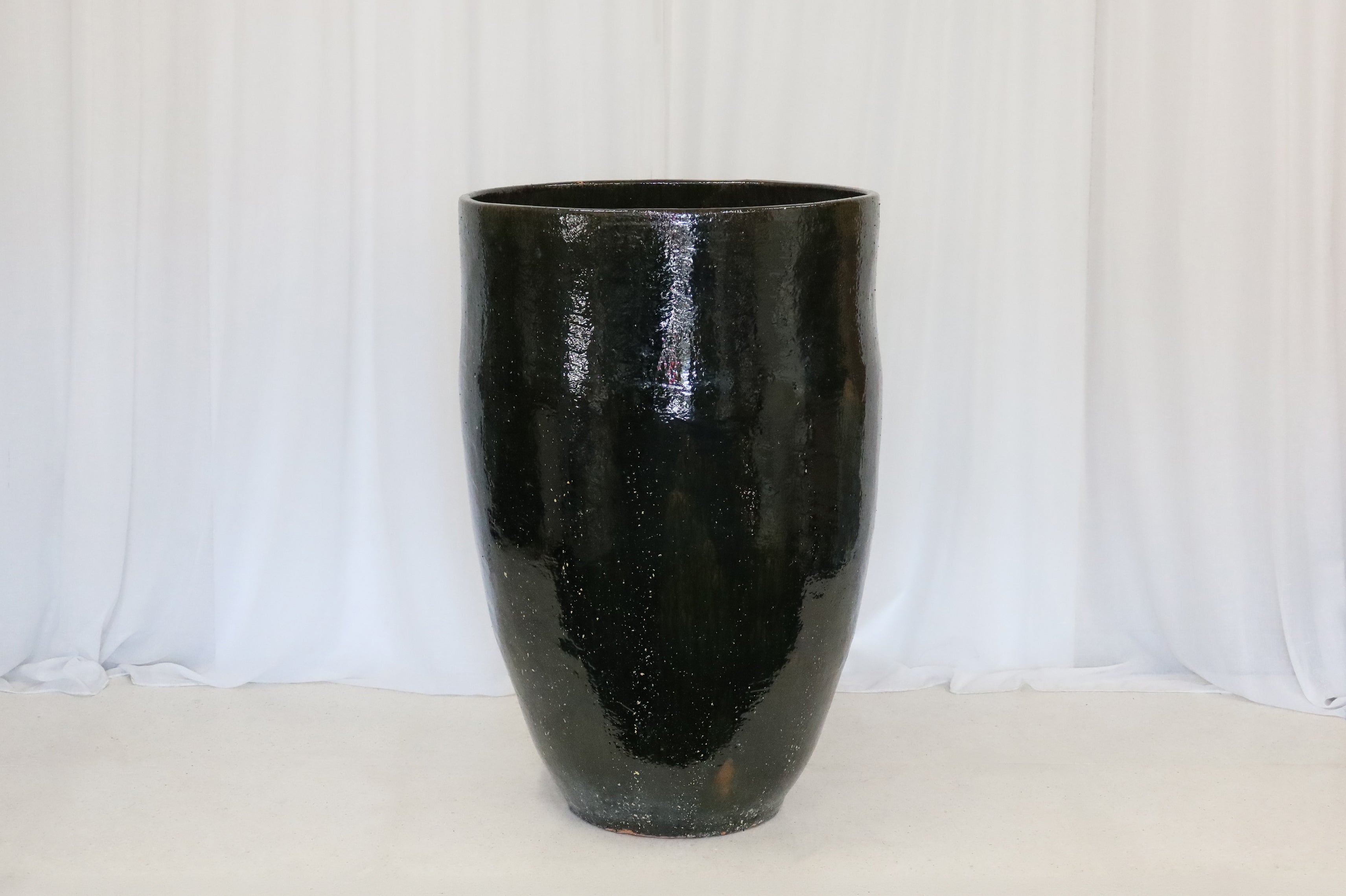 Pot Green Glazed Terracotta Tapered