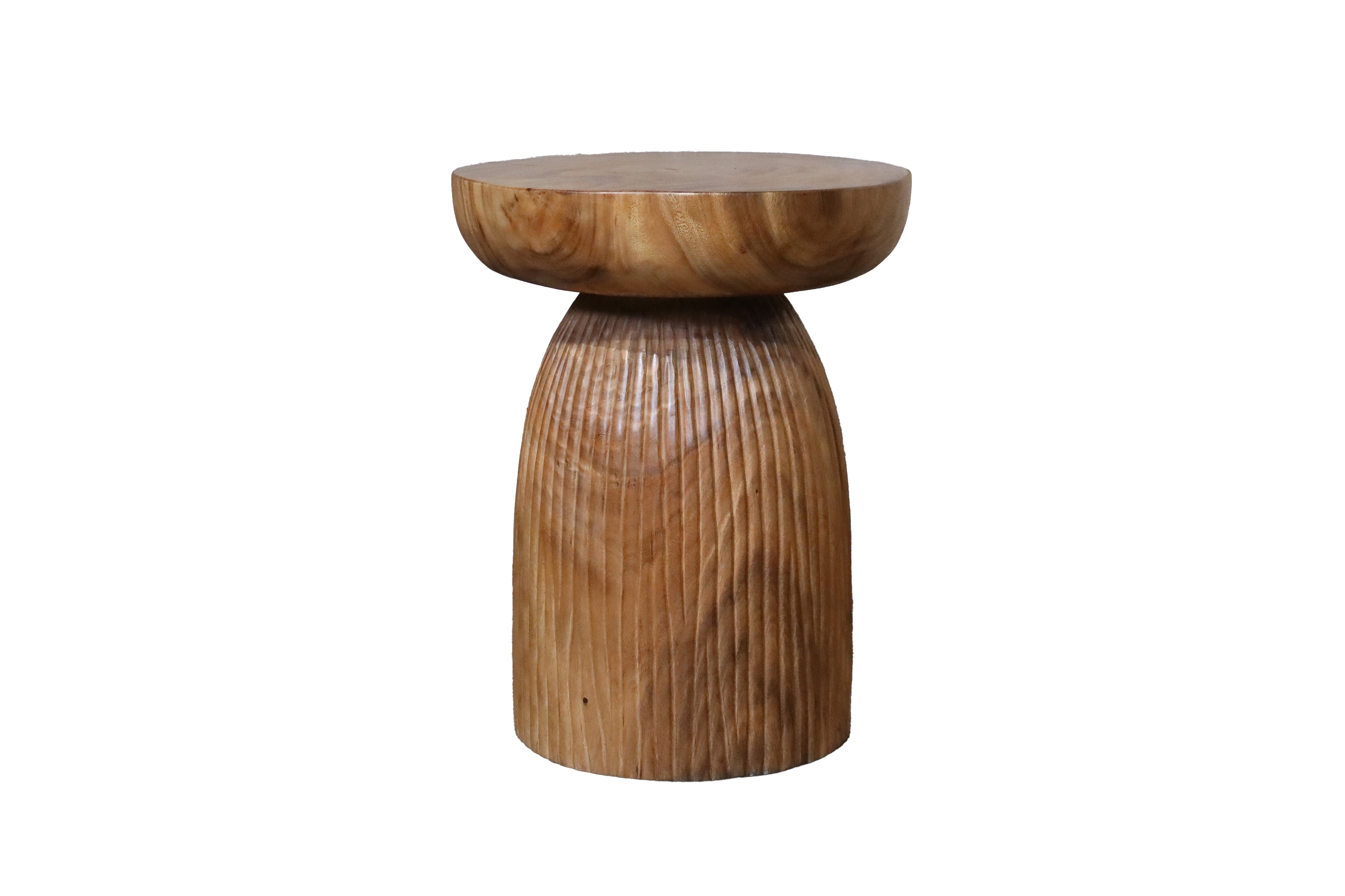 Funky Stump Honey Wood Fluted Pedestal