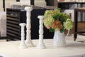 Candlestick Whitewashed Set of 3 (Model 2 Patterned)