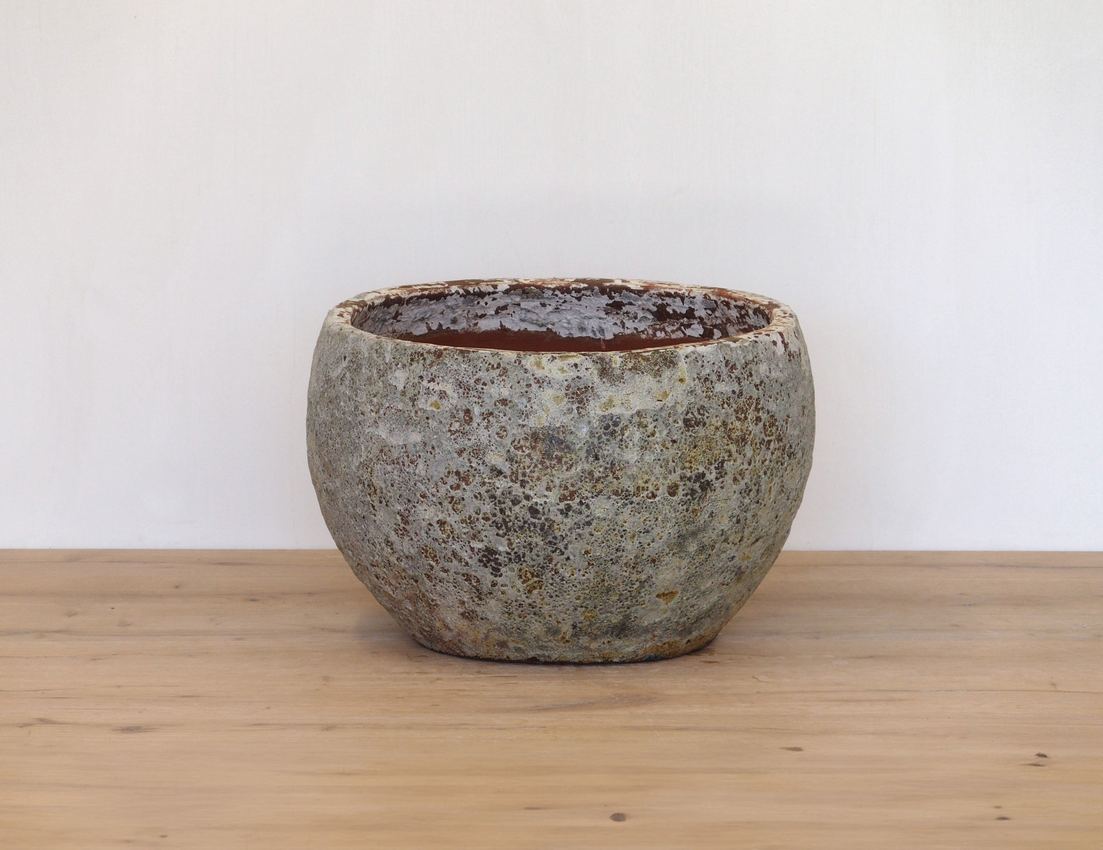 Atlantis Glaze Pot White/Grey Plain
