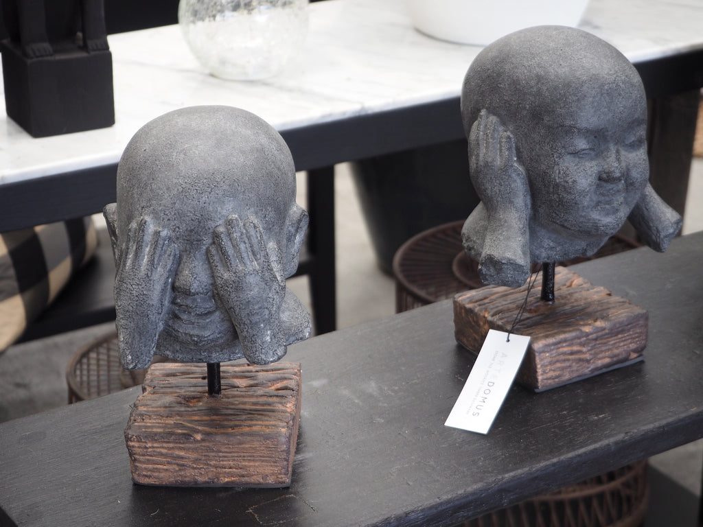 Buddha Heads Set of 3 (Hear-no, Speak-no, See-no)