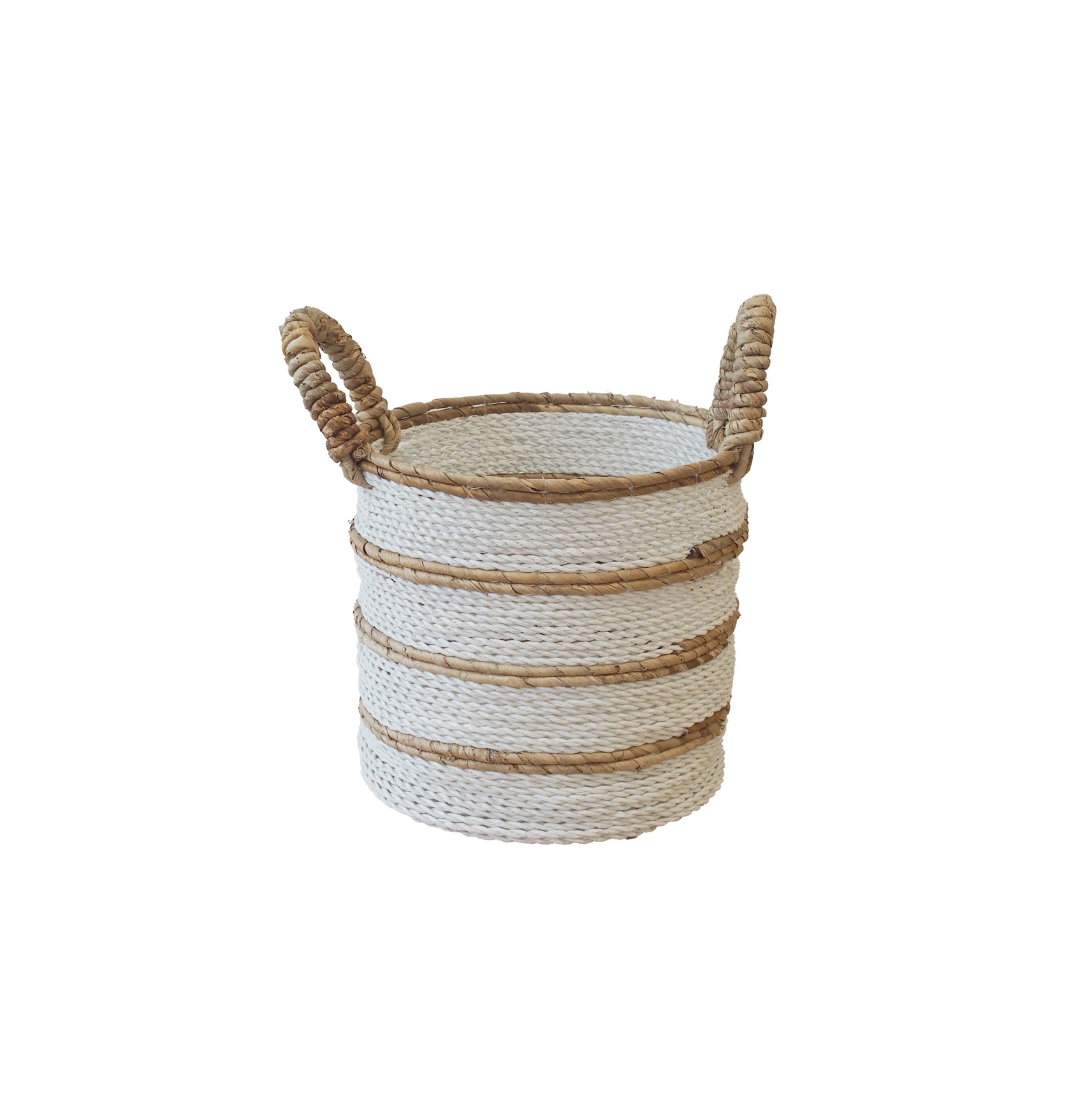 Basket White & Natural Stripes