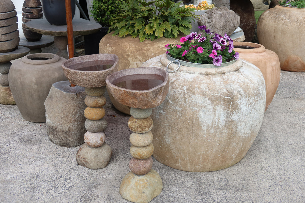 Organic Stone Bird Bath