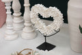 Shell Flower Heart on Stand