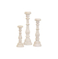 Candlestick Whitewashed Ribbed