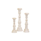 Candlestick Whitewashed Ribbed