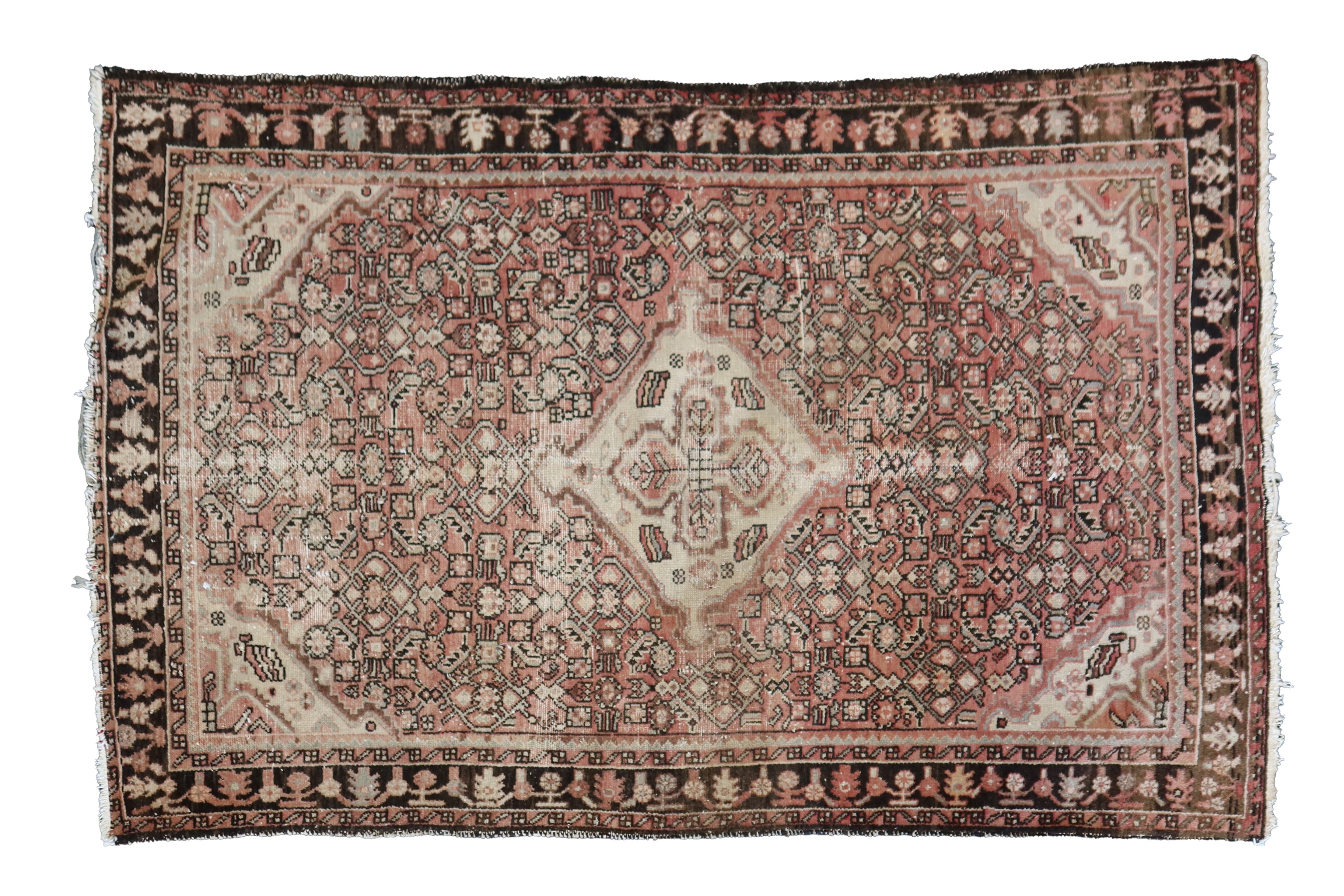 Rug Persian Hand-knotted - Dusty Pink/Brown/Oat