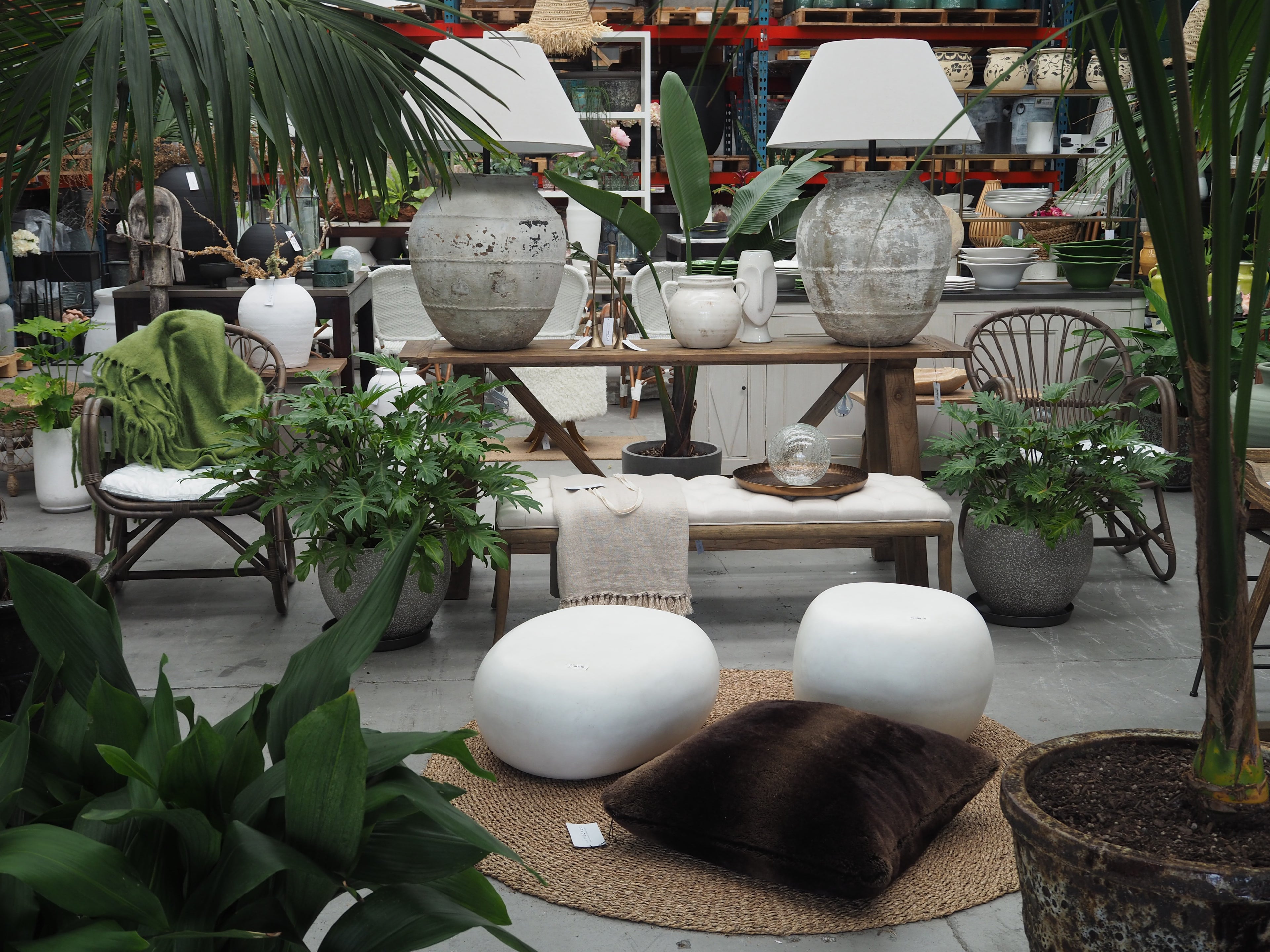 Lamp Base & Linen Shade (Organic Pot)