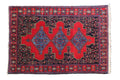 Rug Persian Hand-knotted - Red/Navy/Blue