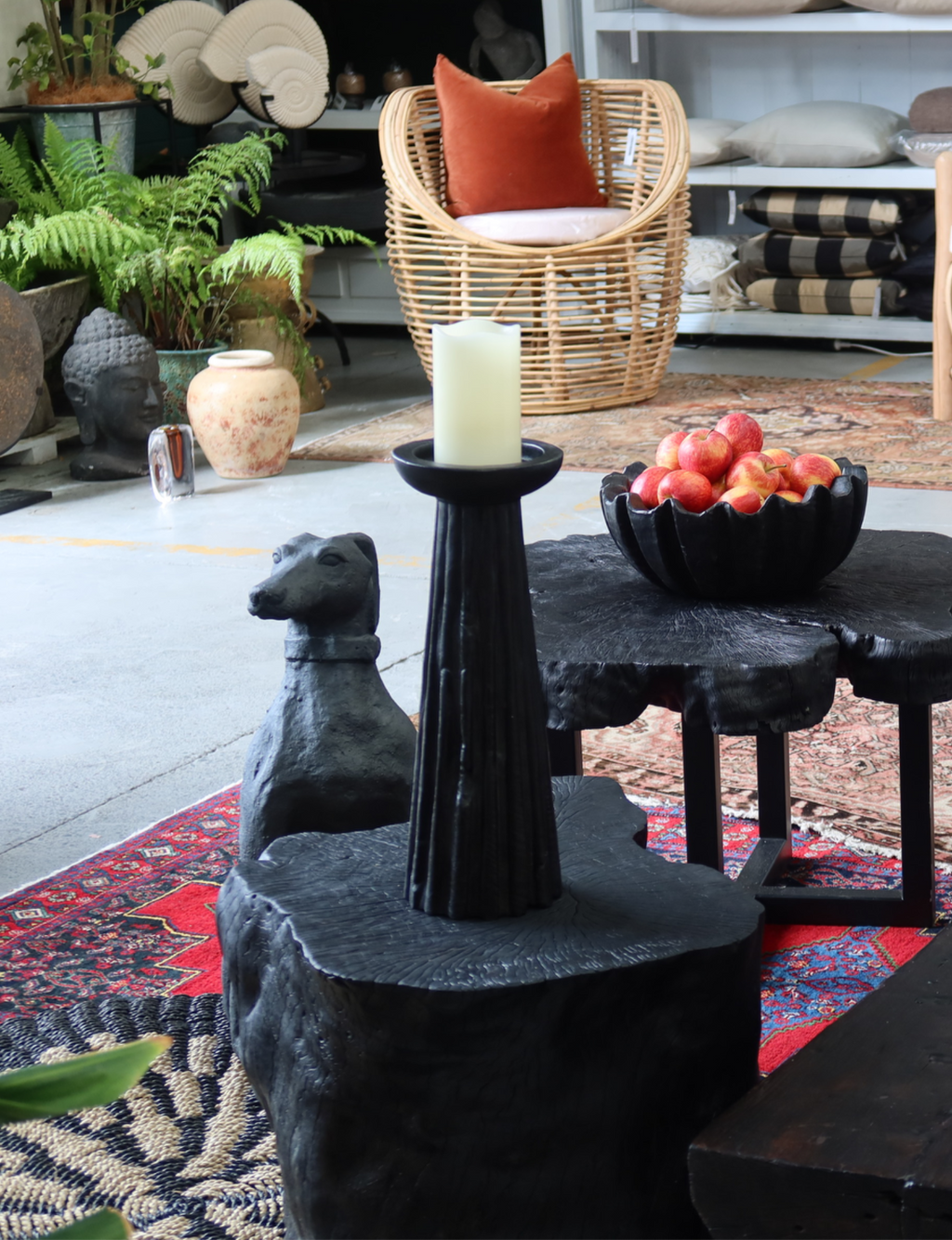 Candle Holder Wooden Ribbed