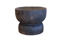 Wooden Ribbed Side Table – Brown, 600mm Diameter