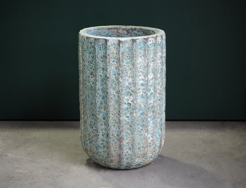 Atlantis Glaze Pot Turquoise Ridged