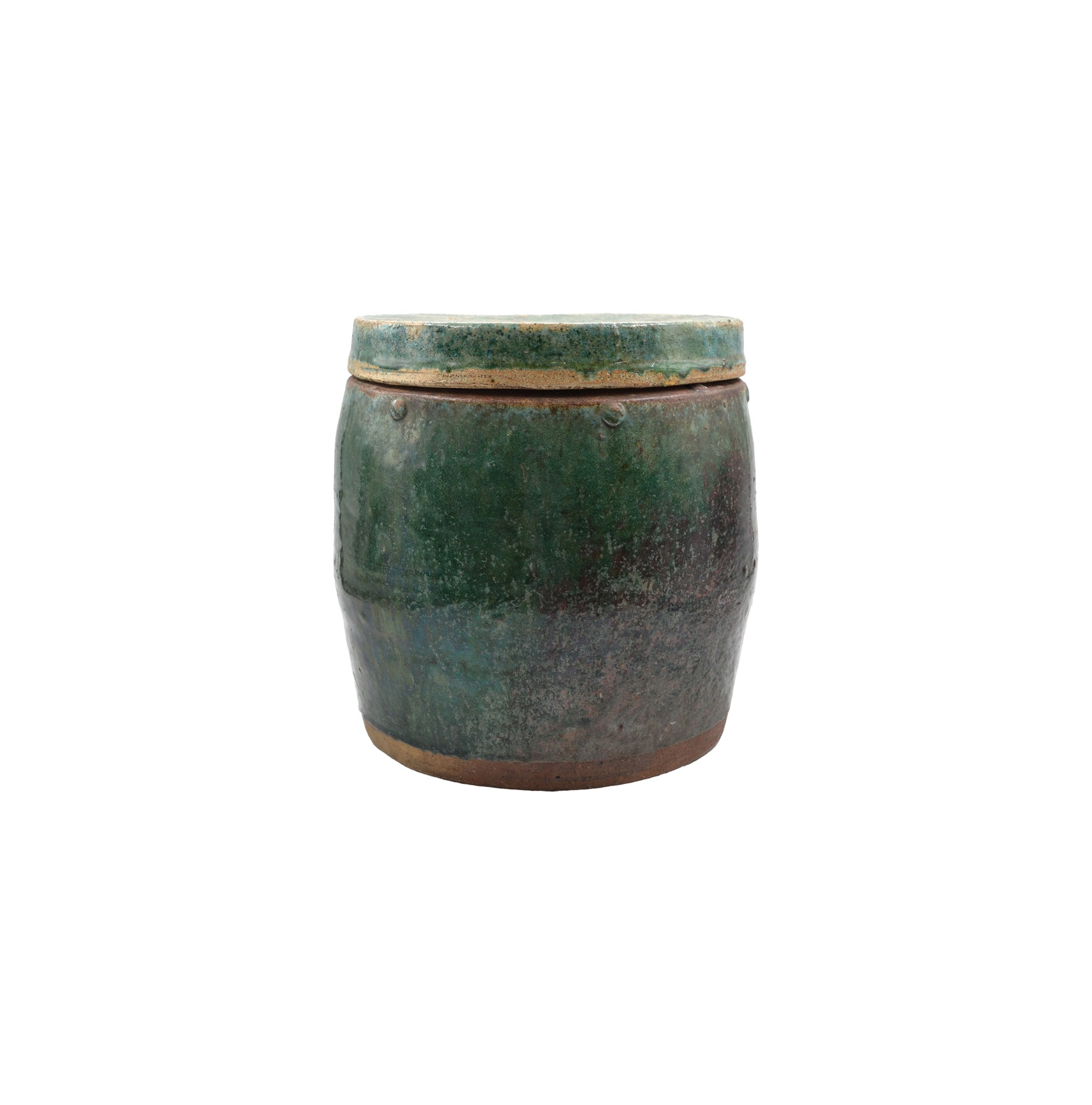 Pot Green/Blue with Lid Large