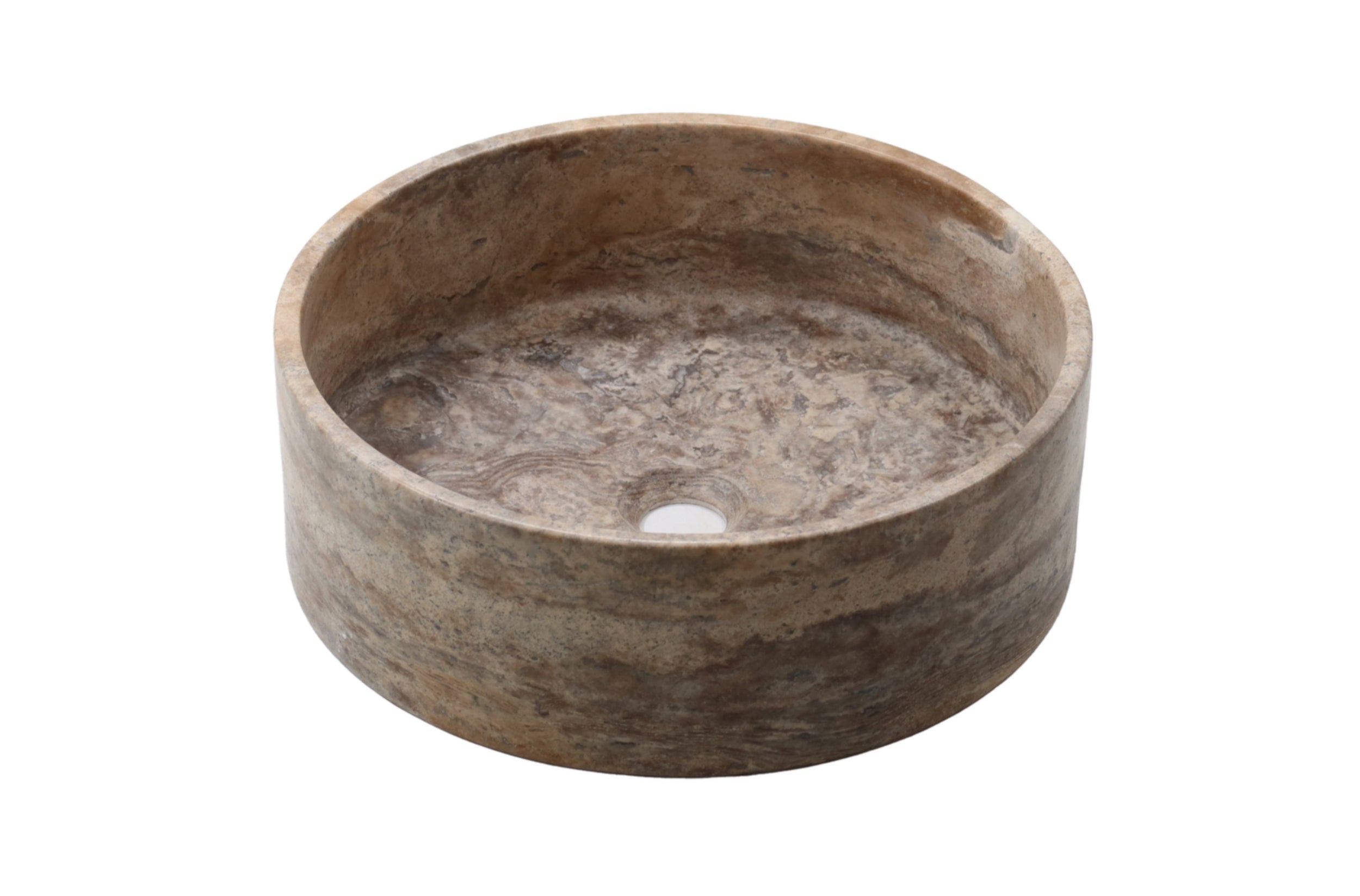 Silver Travertine Honed Round Basin