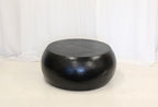 Coffee Table Squashed Round Black Hammered Aluminium