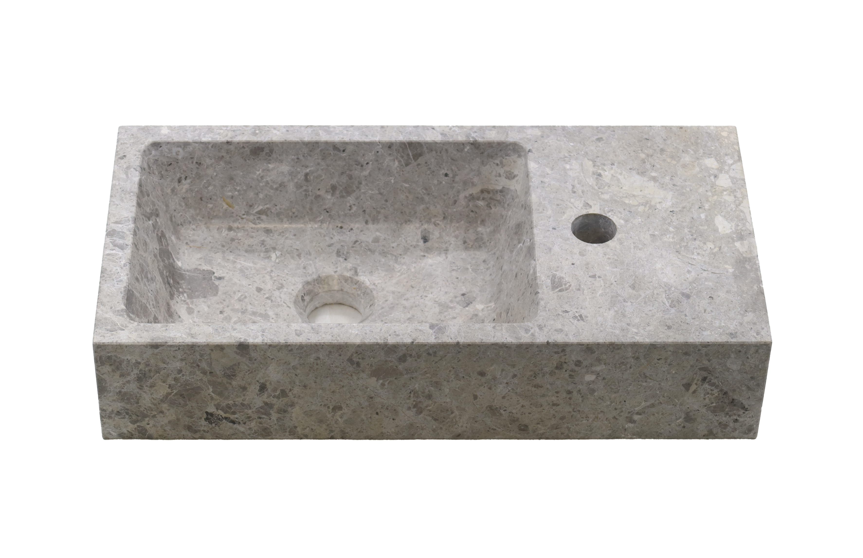 Tundra Limestone Honed Wall-Hung Rectangle Basin