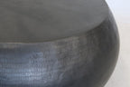 Coffee Table Squashed Round Black Hammered Aluminium