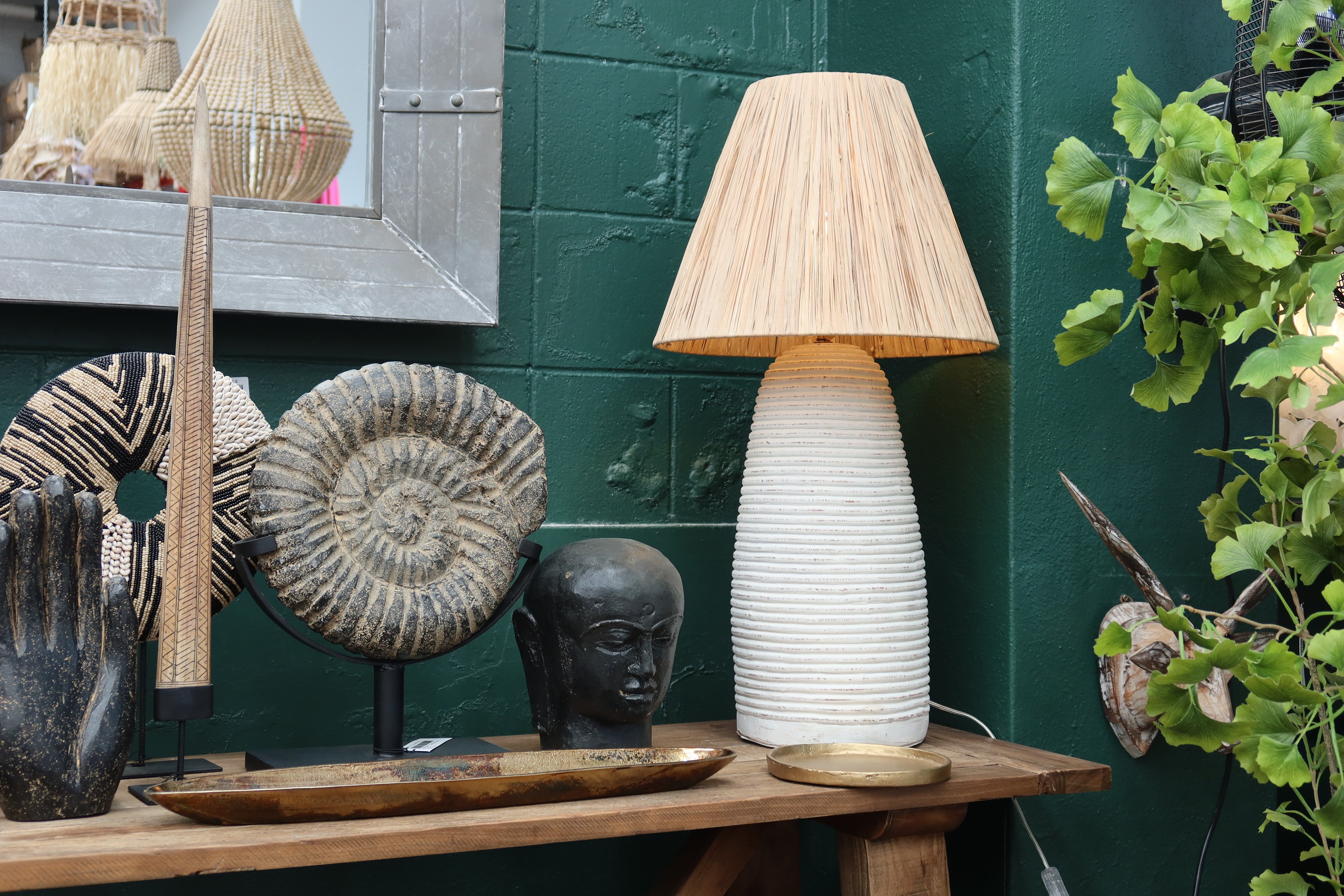 Lamp Base Terracotta Ribbed Tall