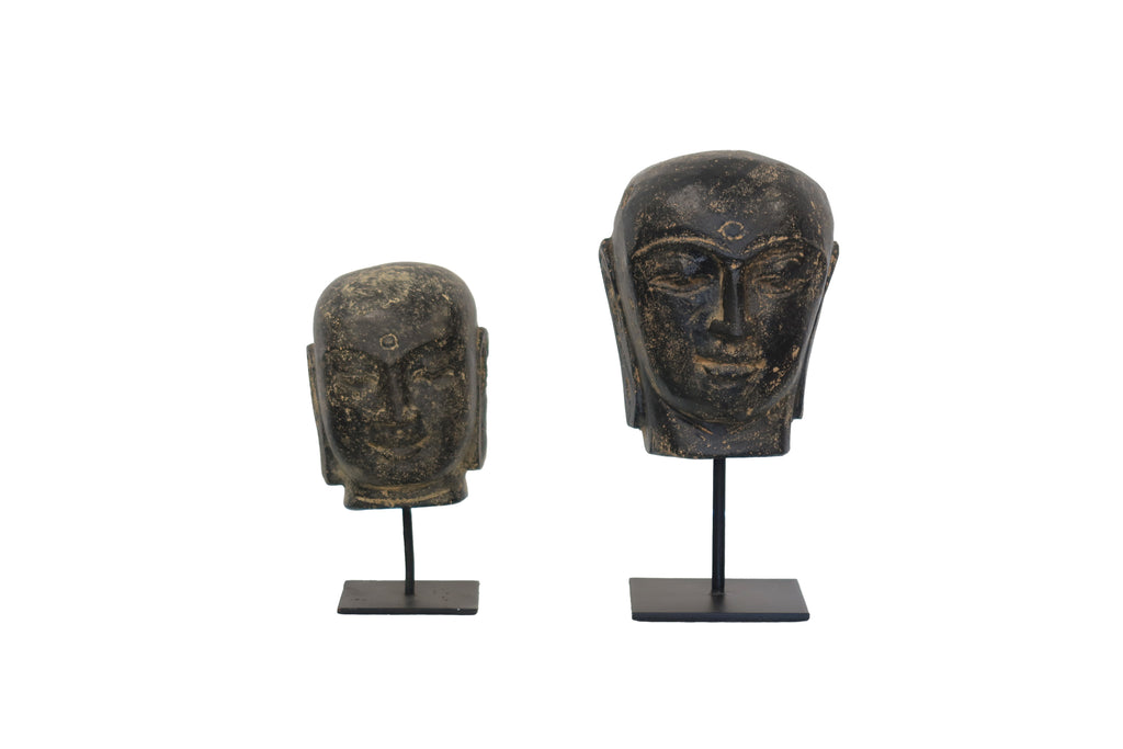 Buddha Head Lava Stone on Stand
