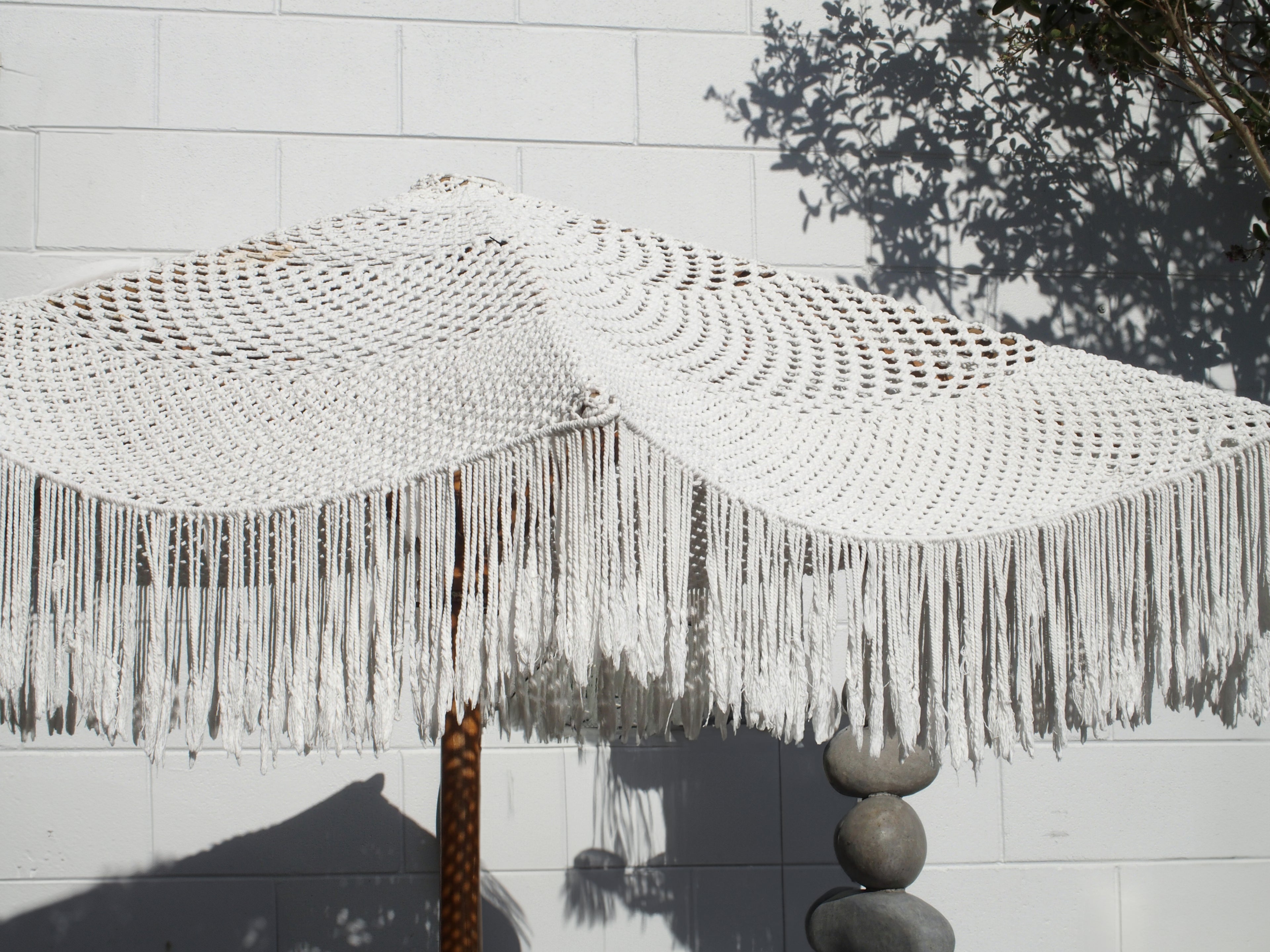 Umbrella White Crocheted