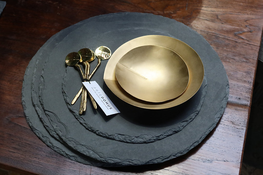 Plate Black Slate Round