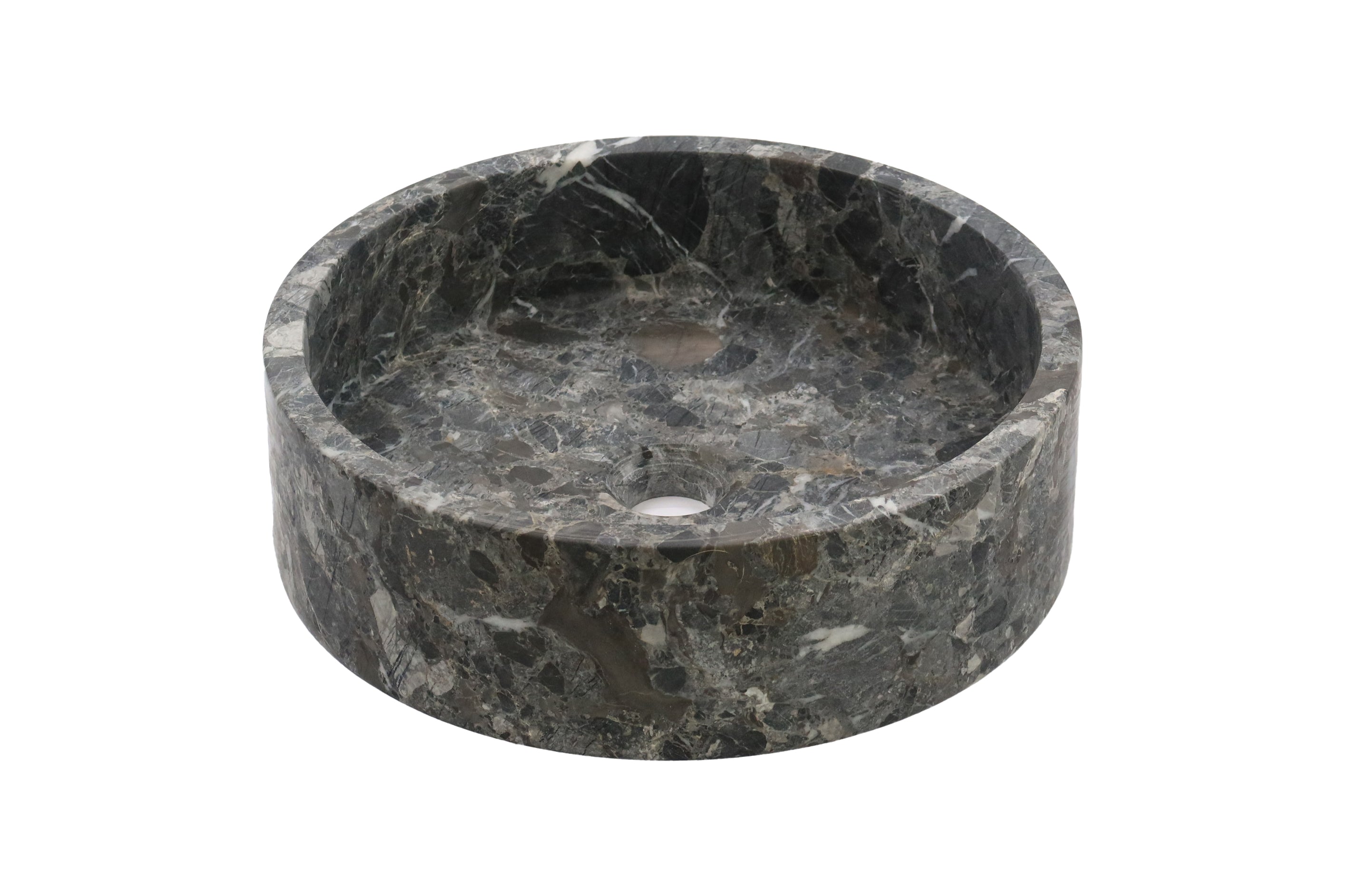 Breccia Grey Honed Round Basin