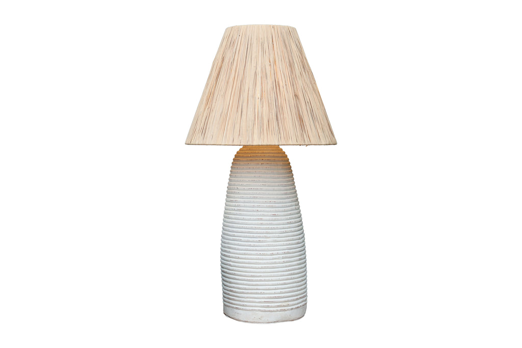 Lamp Base Terracotta Ribbed Tall