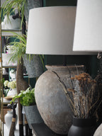 Lamp Base & Linen Shade (Organic Pot)