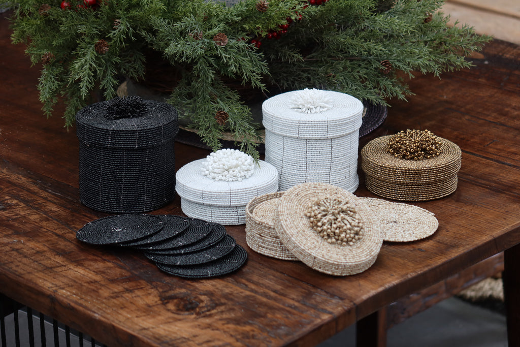Coasters Beaded Box of 3 Sets